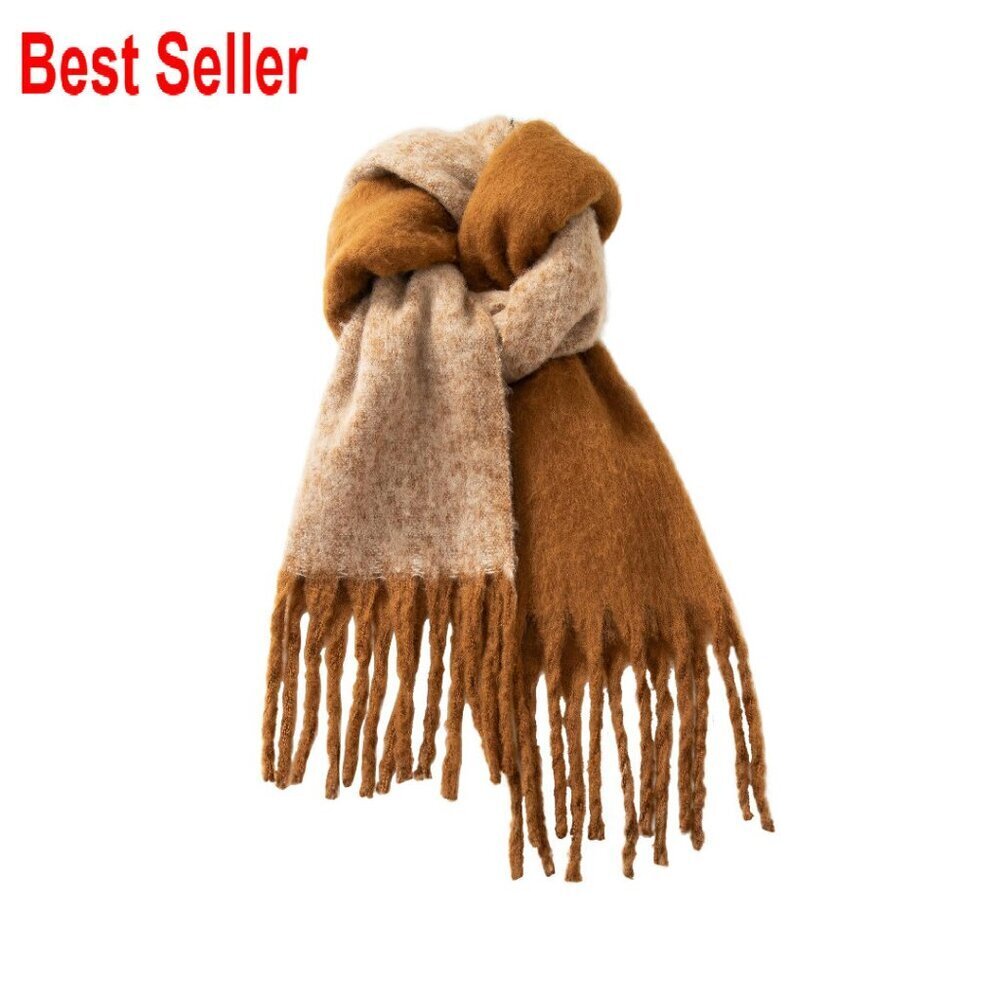 Oversized Mohair Scarf Vintage Chunky Shawl Wrap Elegant Minimal Chic